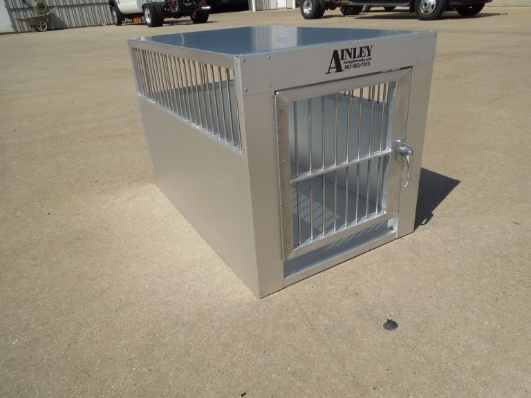 single aluminum crate with ventilation bars